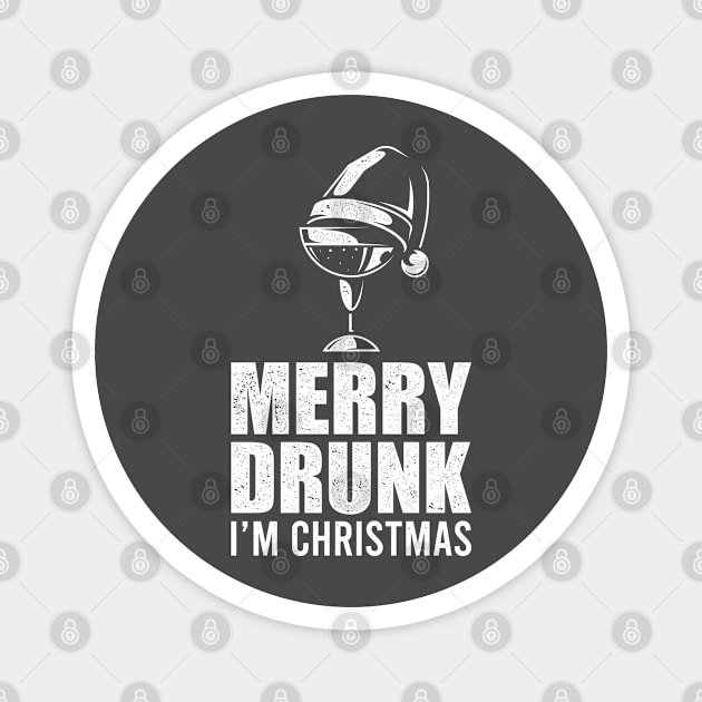 Merry Drunk I'm Christmas Funny X-Mas Gift Magnet by RK Design